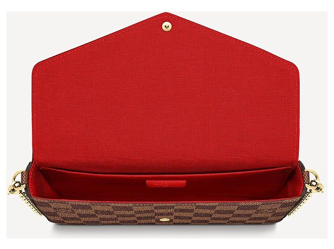 Pochette Félicie Louis Vuitton Damier in tela con pochette LV Felicie Marrone - vista 3