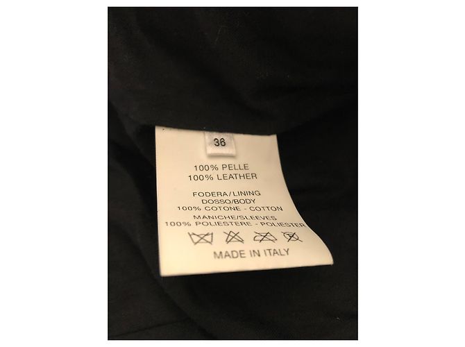 Carven Cropped Lederjacke Schwarz - Ansicht 3