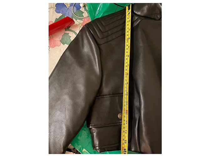 Carven Cropped Lederjacke Schwarz - Ansicht 4