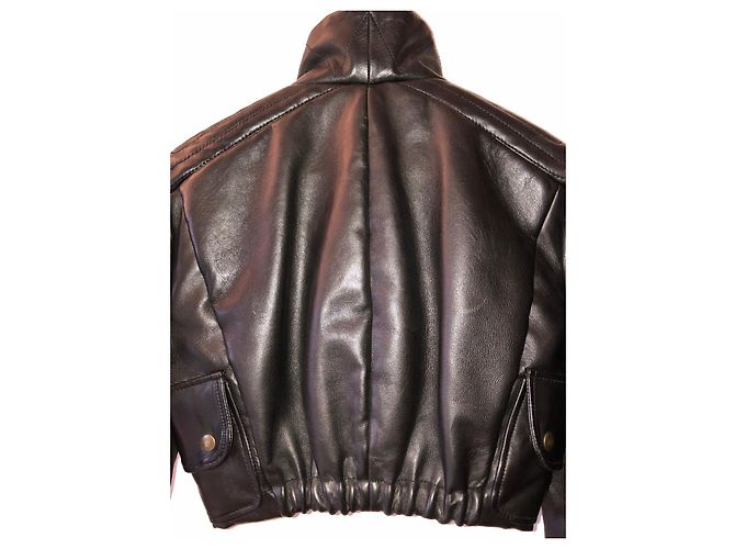 Carven Cropped Lederjacke Schwarz - Ansicht 5