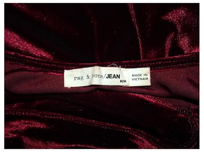 Rag & Bone TOP JEAN TEA DE TERCIOPELO RAG BONE Roja - vista 2