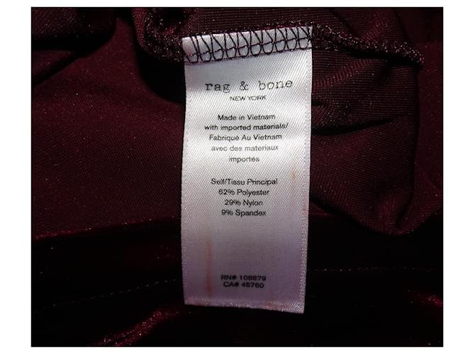 Rag & Bone TOP JEAN TEA DE TERCIOPELO RAG BONE Roja - vista 4