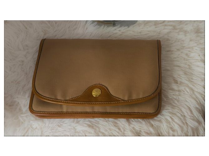 Pochette Céline in tessuto beige - vista 3