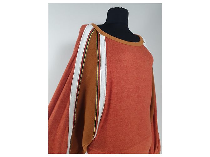 Free People Kleid Orange mit Oversize Ärmeln Mehrfarben - Ansicht 3