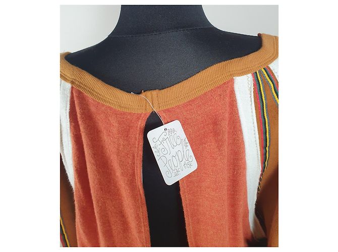 Free People Kleid Orange mit Oversize Ärmeln Mehrfarben - Ansicht 5