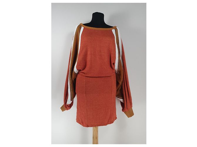 Free People Kleid Orange mit Oversize Ärmeln Mehrfarben - Ansicht 6
