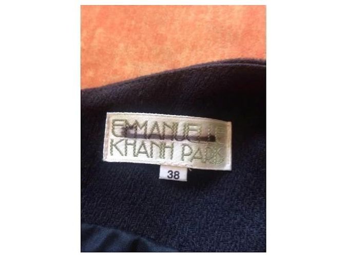 Abito Emmanuelle Khanh in cotone waffle nero - vista 3