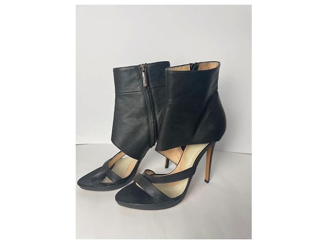 Herve Leger sexy High Heels aus schwarzem Leder - Ansicht 10