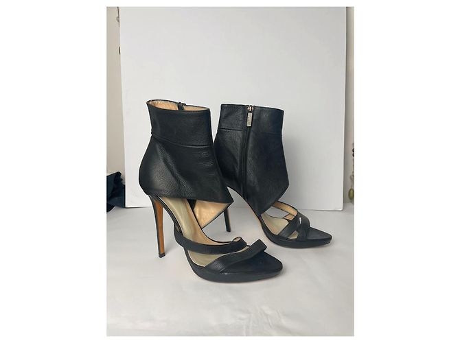 Herve Leger sexy High Heels aus schwarzem Leder - Ansicht 4