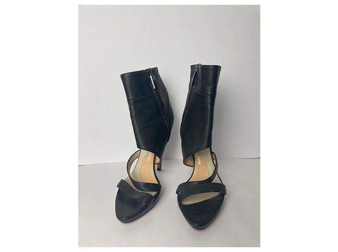 Herve Leger sexy High Heels aus schwarzem Leder - Ansicht 8