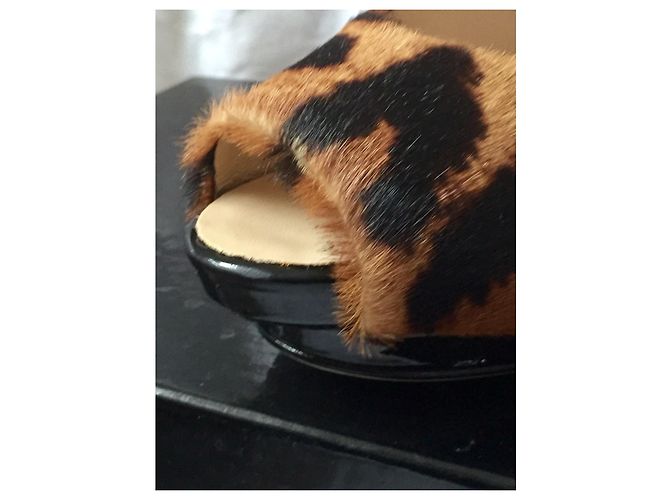 Giuseppe Zanotti Neu im Karton, Peep Toe Pumps Braun Schwarz Karamell - Ansicht 6