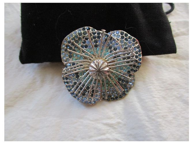 Marc Jacobs Broche fleur cristaux Swarovski. Bleu - vue 3