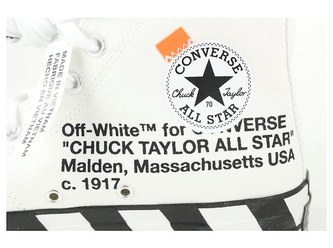 Converse Mens 9 US Virgil Abloh Off-White Chuck Taylor High Top Sneaker - view 9