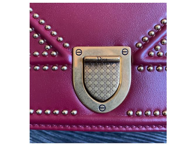 Borsa a tracolla Dior Diorama in pelle rossa Rosso - vista 3