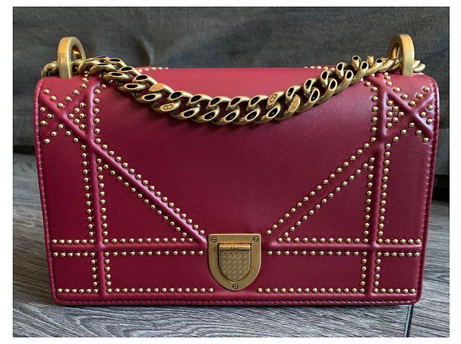 Borsa a tracolla Dior Diorama in pelle rossa Rosso - vista 5