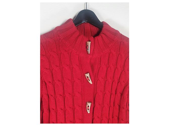 Peter Hahn Strickjacke aus Wolle in Rot - Ansicht 2
