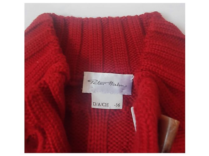 Peter Hahn Strickjacke aus Wolle in Rot - Ansicht 4