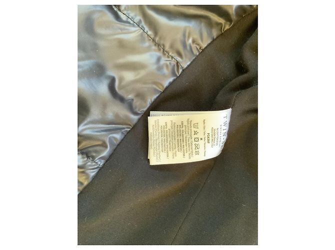 Abrigo Twin Set Marrón Negro Poliéster M Castaño - vista 5