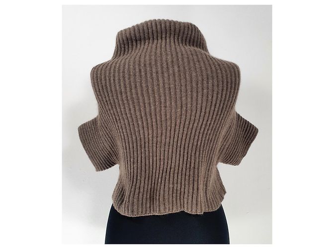 Jersey corto Brunello Cucinelli de cachemira marrón Castaño - vista 3