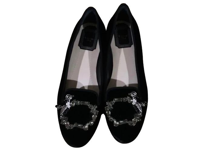 CHRISTIAN DIOR Tresor Flats aus Samt 36.5 Schwarze Farbe - Ansicht 5