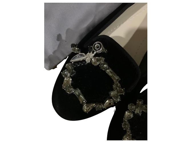 CHRISTIAN DIOR Tresor Flats aus Samt 36.5 Schwarze Farbe - Ansicht 6