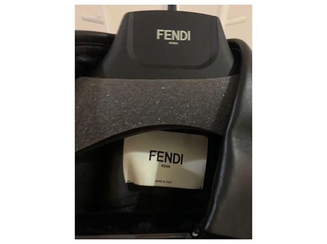 Fendi Blumenmuster Biker Lederjacke Größe L Schwarz - Ansicht 8