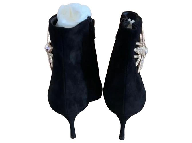ROGER VIVIER Botines de nubuck adornados Negro - vista 6