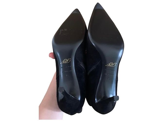 ROGER VIVIER Botines de nubuck adornados Negro - vista 7