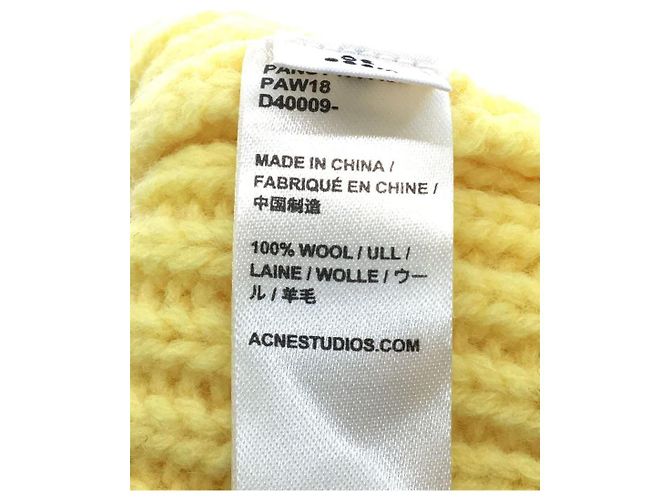 ACNE STUDIOS (Acne) Knit cap / wool / YLW / plain - view 4