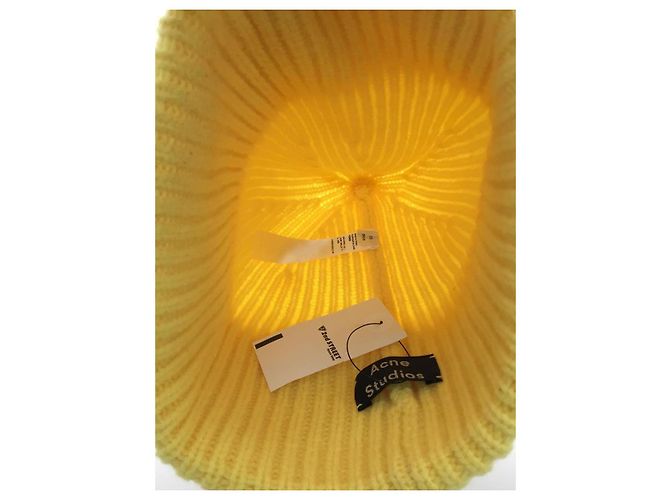 ACNE STUDIOS (Acne) Knit cap / wool / YLW / plain - view 5