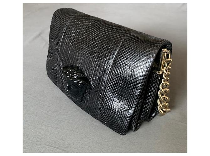Bolsa Versace Palazzo em python preto - vista 12