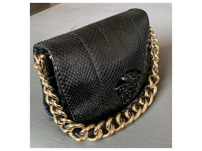 Bolsa Versace Palazzo em python preto - vista 14