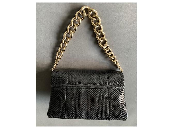 Bolsa Versace Palazzo em python preto - vista 2