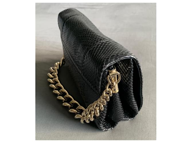 Bolsa Versace Palazzo em python preto - vista 3