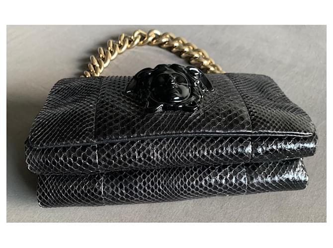 Bolsa Versace Palazzo em python preto - vista 5