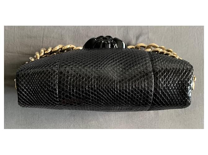 Bolsa Versace Palazzo em python preto - vista 6