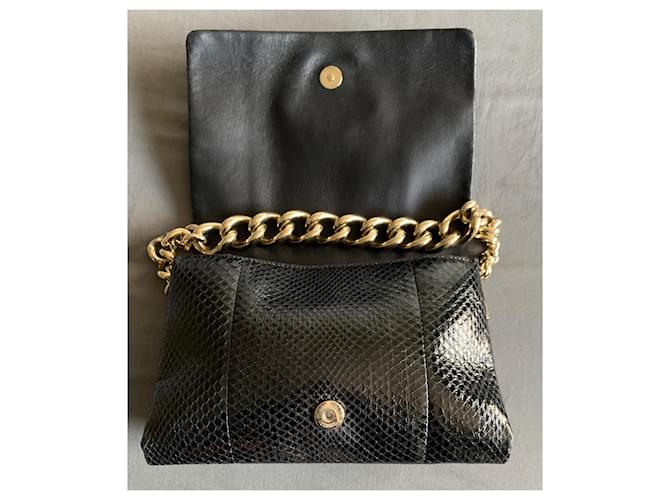 Bolsa Versace Palazzo em python preto - vista 7