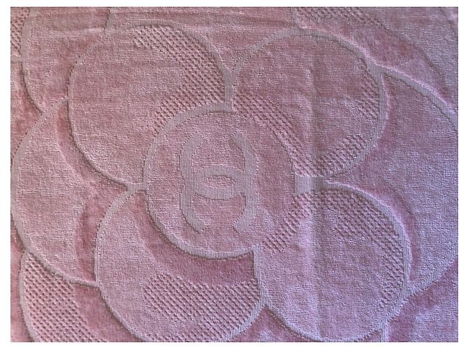 Serviette de bain Chanel Camélia en coton rose - vue 3