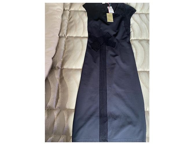 Stella Mc Cartney Gerades, mittellanges Kleid Marineblau - Ansicht 2