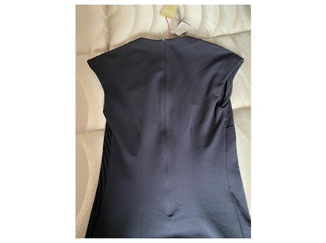 Stella Mc Cartney Gerades, mittellanges Kleid Marineblau - Ansicht 3