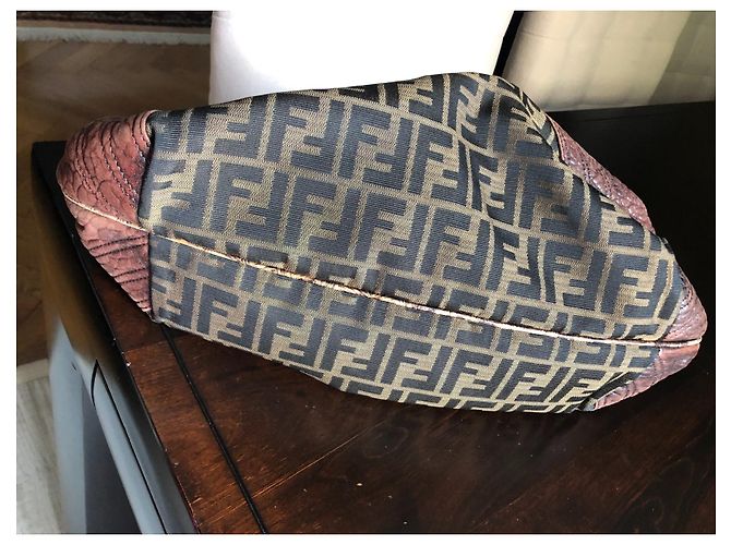 Fendi Spy Bag Marrone in Tela - vista 3