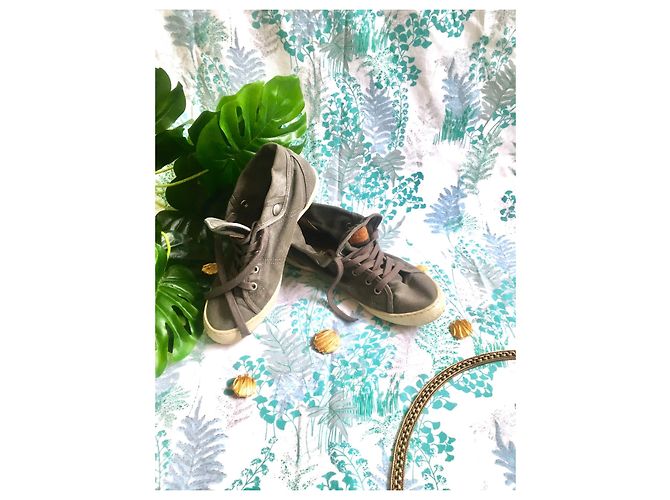 Sneakers Palladium in cotone grigio - vista 2