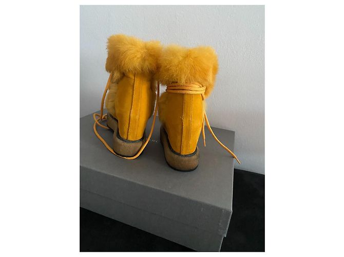 Autre Marque Botines de cuña Paloma Barcelo Amarillos de Pelo - vista 5