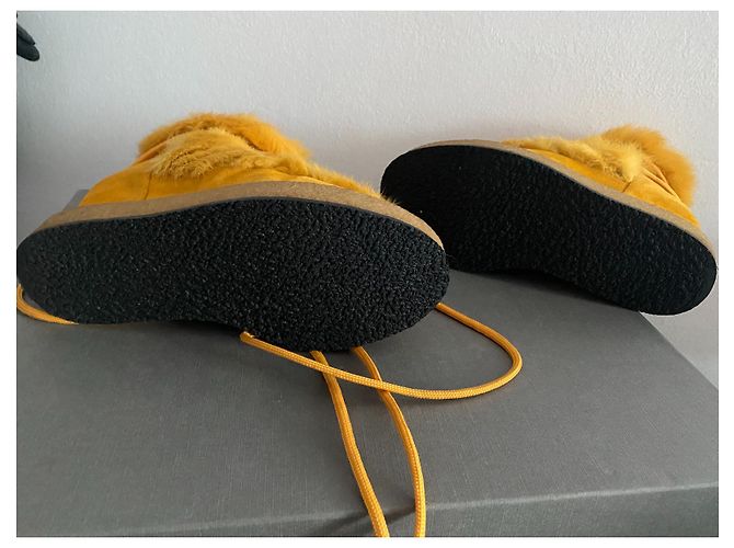 Autre Marque Botines de cuña Paloma Barcelo Amarillos de Pelo - vista 6