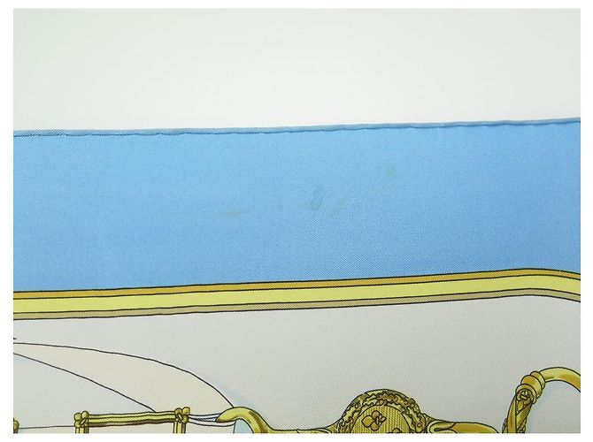 Hermès HERMES CAVALCADOUR HENRI D ORIGNY CARRE SCIARPA 90 SETA SCIARPA IN SETA BLU - vista 5