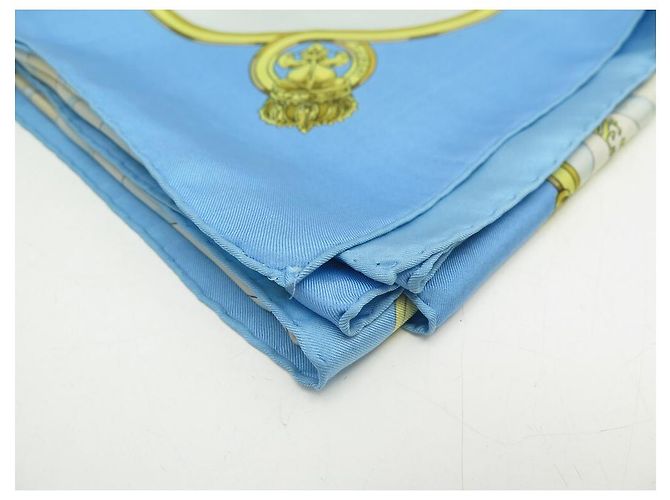 Hermès HERMES CAVALCADOUR HENRI D ORIGNY CARRE SCIARPA 90 SETA SCIARPA IN SETA BLU - vista 7