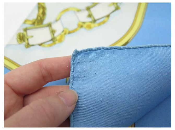 Hermès HERMES CAVALCADOUR HENRI D ORIGNY CARRE SCIARPA 90 SETA SCIARPA IN SETA BLU - vista 9