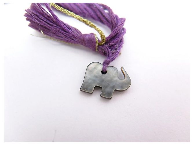PULSEIRA ELEFANTE TURQUESA AURELIE BIDERMANN FIOS DE ALGODÃO ROXO - vista 4