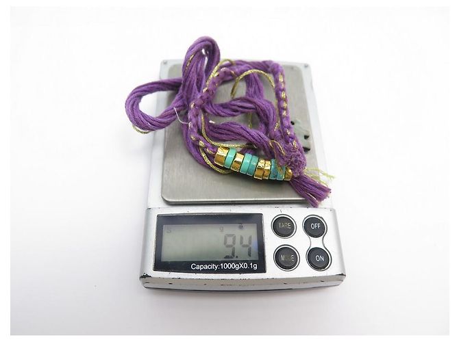 PULSEIRA ELEFANTE TURQUESA AURELIE BIDERMANN FIOS DE ALGODÃO ROXO - vista 6