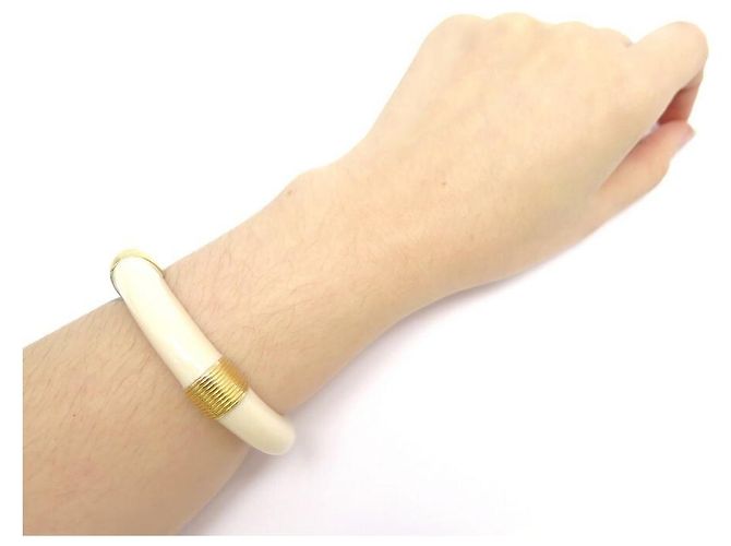 NUOVO BRACCIALE AURELIE BIDERMANN KATT AVORIO KATBR03 MG PM T17 RESINA ECRU Crudo - vista 3